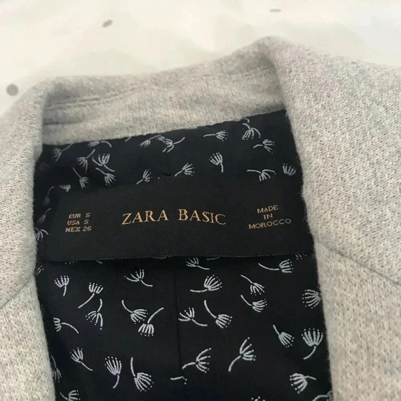 [Zara] NWT Herringbone Grey Blazer With Patches - Picture 4 of 8